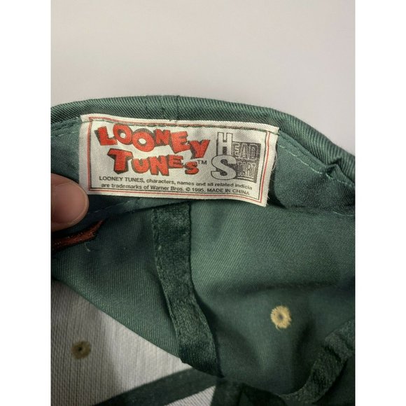 1995 Vintage Taz Looney Tunes Snapback Hat Green/Tan Warner Bros - Picture 6 of 6